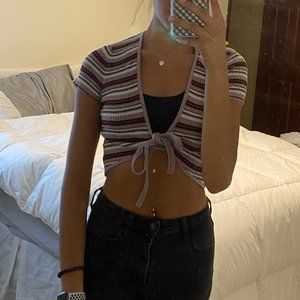 Multi-Color American Eagle Tie Crop Top